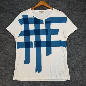 Burberry Brit T-shirt Men's Medium Nova Check White Blue